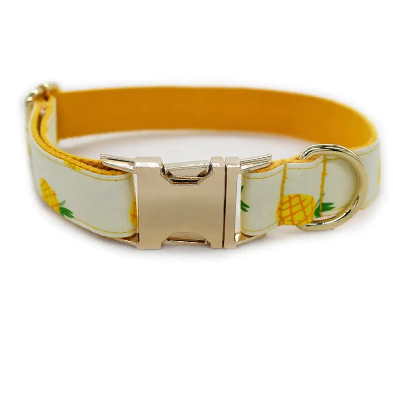 Yellow Pineapple Nylon Collar Set