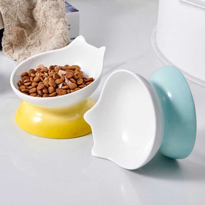 Ceramic Elevated Cat Bowl