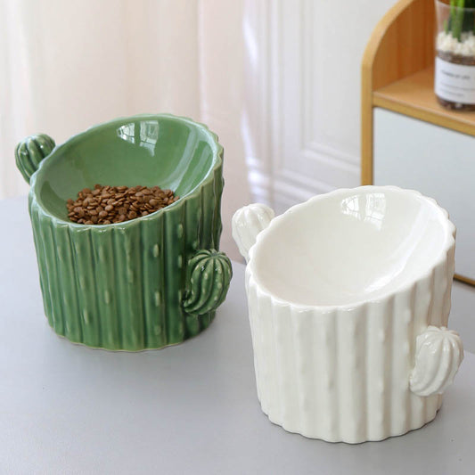 Elevated Ceramic Cactus Bowl