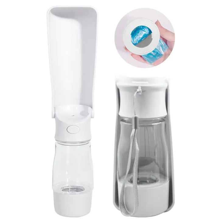 All in One Water Bottle with Bag Dispenser