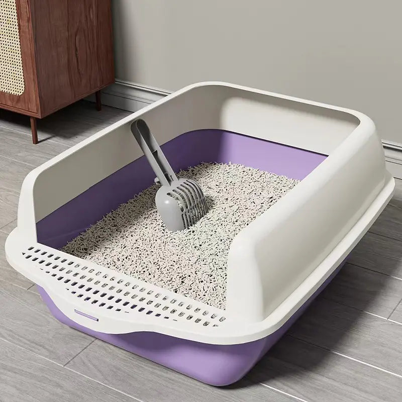 Semi-Enclosed Cat Litter Box