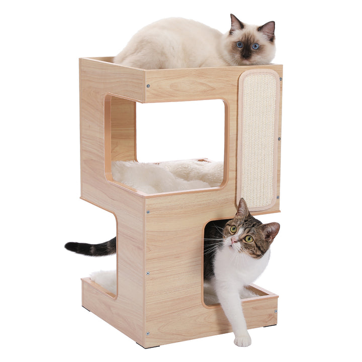 Solid Wood Double Layer Cat Nest