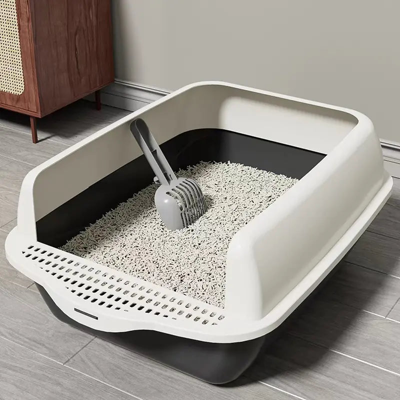 Semi-Enclosed Cat Litter Box