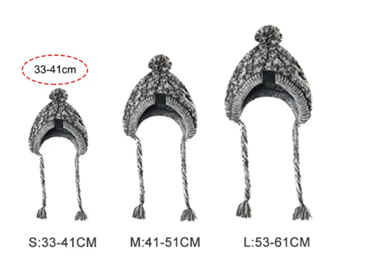 Fluffy Knitted Hat with PomPoms