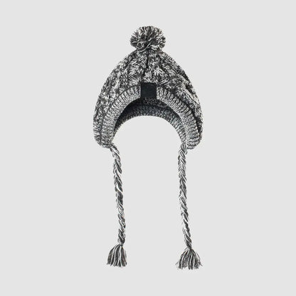 Fluffy Knitted Hat with PomPoms