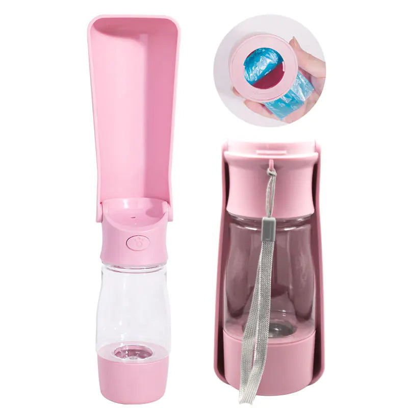 All in One Water Bottle with Bag Dispenser