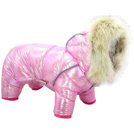 Puffer Coat with Fur Hood