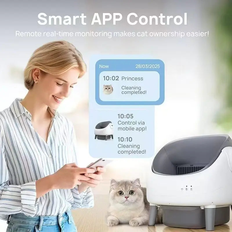 Grey Smart Automatic Cat Litter Box