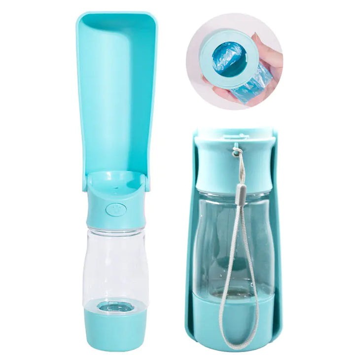 All in One Water Bottle with Bag Dispenser