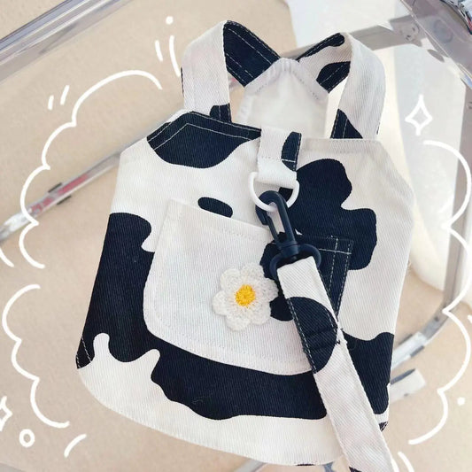 Cow Print Denim Overalls