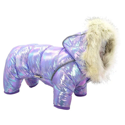 Puffer Coat with Fur Hood